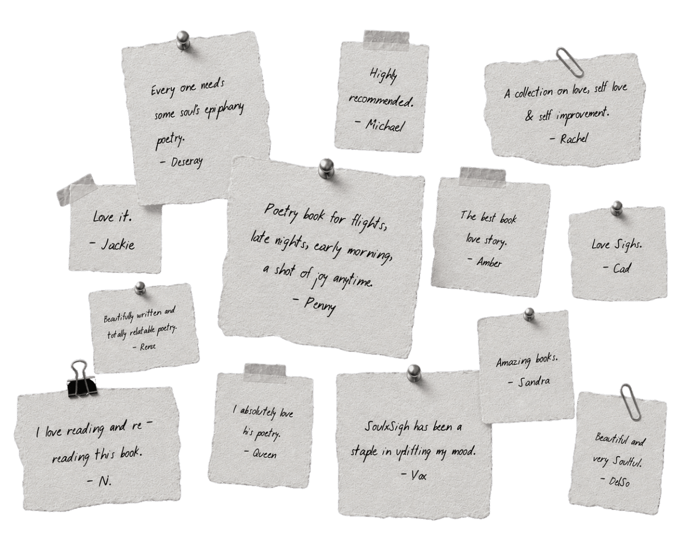 readers' notes collage